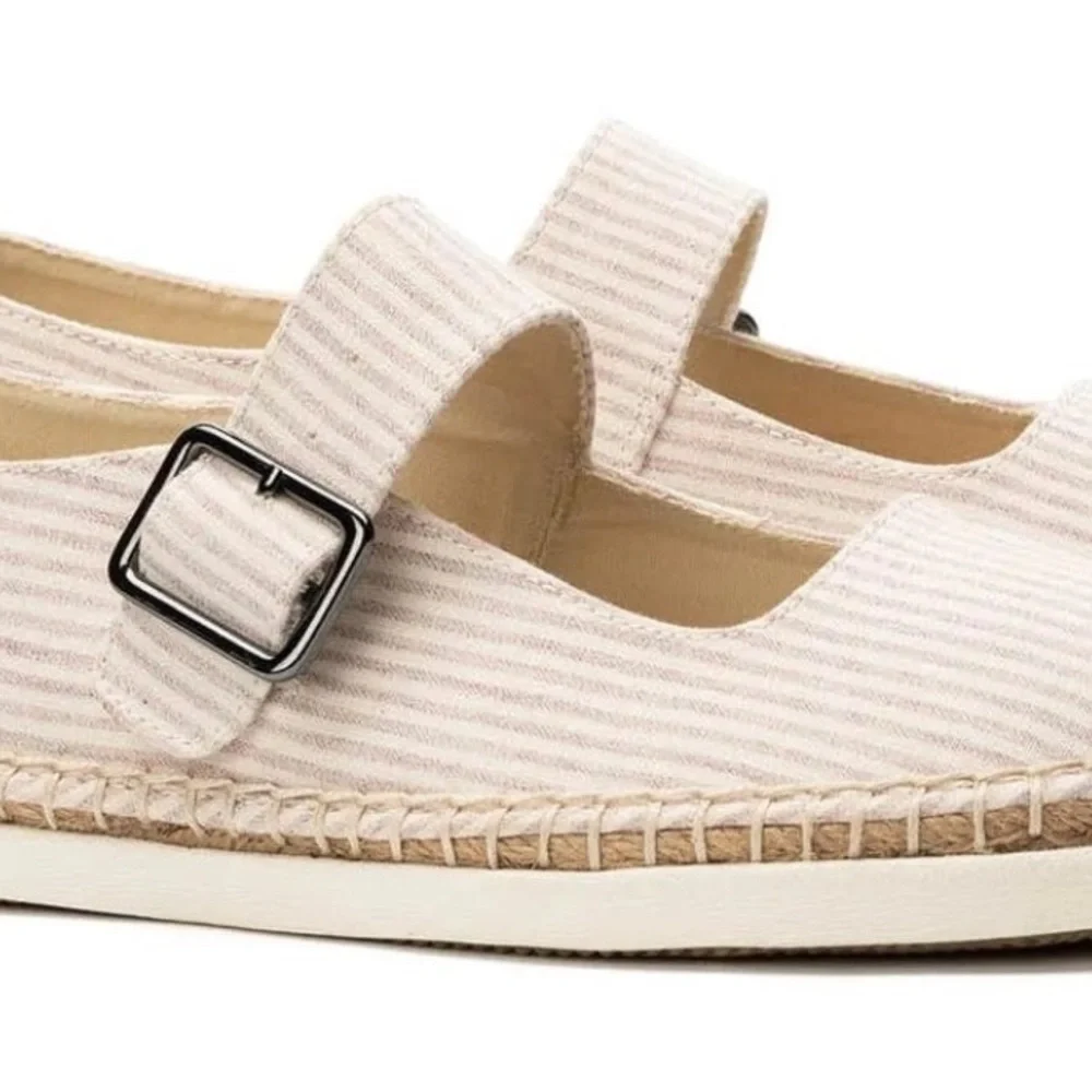 SeaVees size 7 Mesa Maryjane espadrilles‎ Rose striped cotton twill NWB